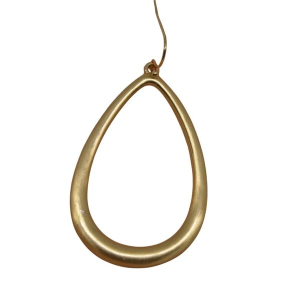 Champagne Gold Tear Drop Dangle Earrings Modern Glam 2" - Picture 5 of 5